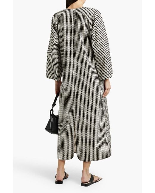 By Malene Birger Gray Calynn midikleid aus baumwollpopeline mit print
