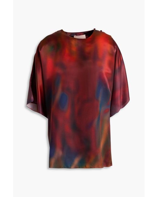 Roksanda Red Printed Satin Top