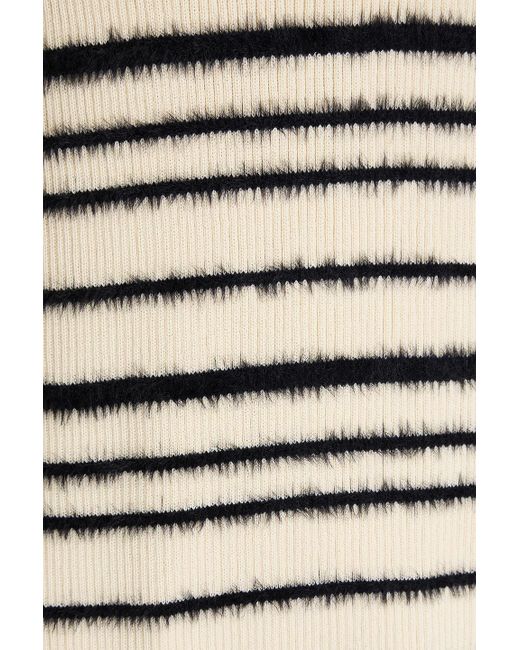 By Malene Birger White Mailey gestreiftes minikleid aus einer baumwollmischung mit intarsienmuster