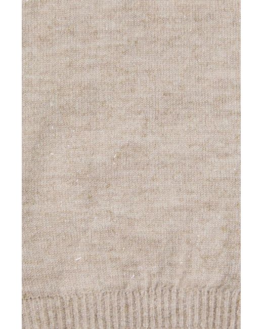 Brunello Cucinelli White Metallic Knitted Gloves