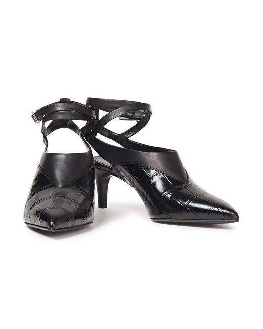 3.1 Phillip Lim Black Nina 60 Smooth And Croc-effect Leather Pumps