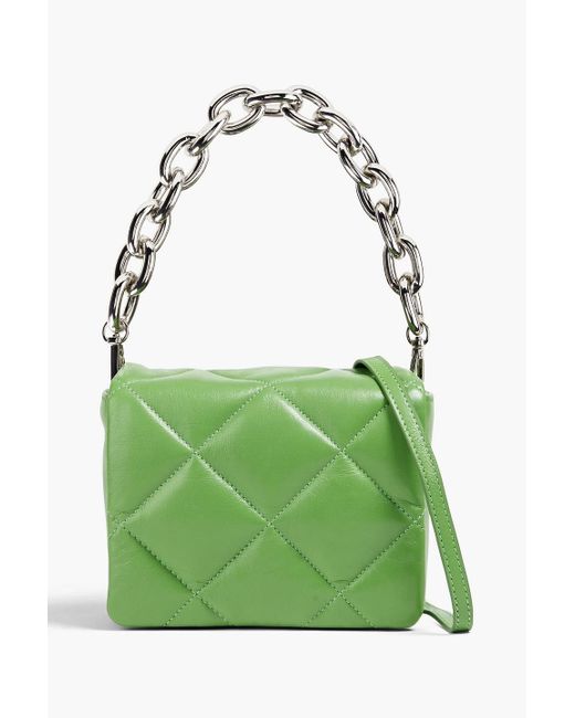 Stand Studio Green Hestia Quilted Leather Tote