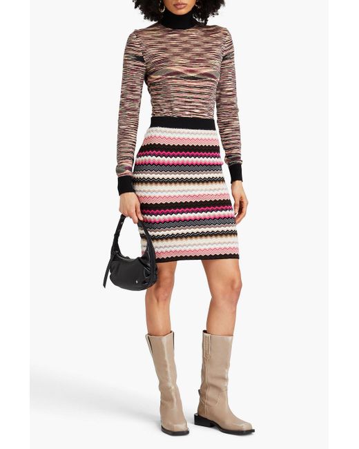 Missoni Gray Jacquard-knit Mini Skirt