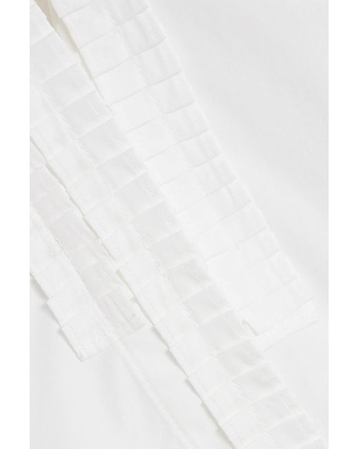 Max Mara White Pleated Cotton-poplin Shirt