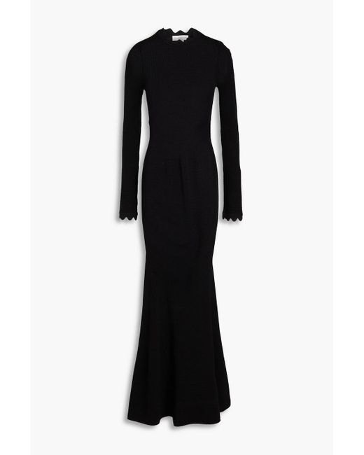 Victoria Beckham Black Crochet-knit Maxi Dress