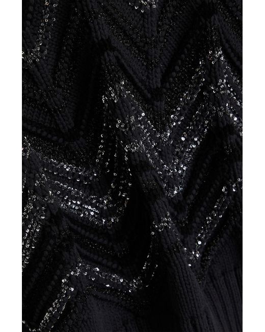 Missoni Black Zig Zag Sequined Oversized Sweater