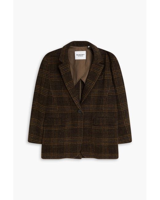 Isabel Marant Brown Gesina Checked Wool Blazer