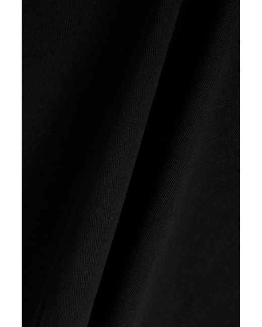 FRAME Black Cutout Cotton-jersey Midi Dress