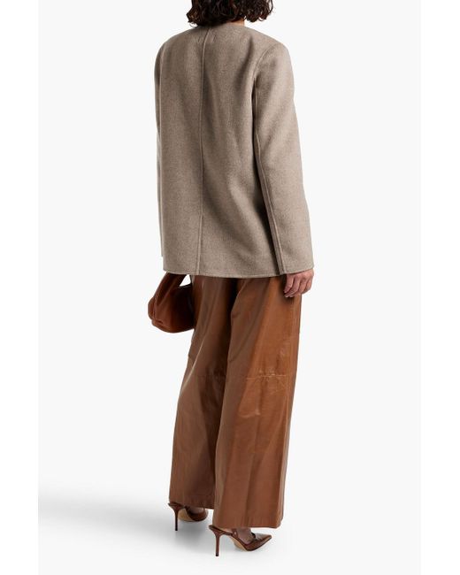 Loulou de Saison Brown Movas Double-breasted Wool And Cashmere-blend Blazer