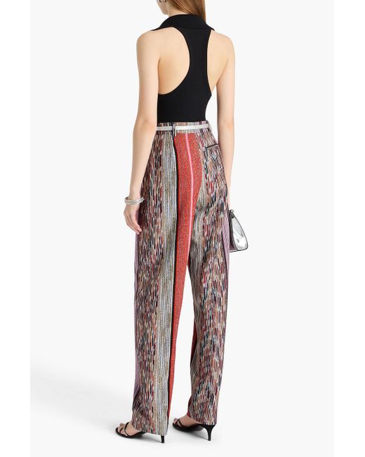 Missoni Metallic Striped Crochet-knit Tapered Pants
