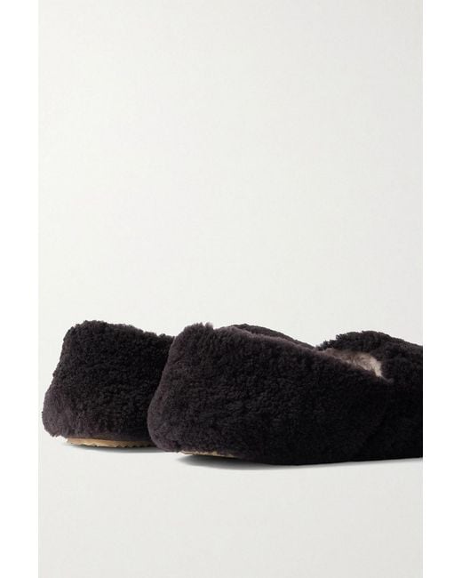Mr P. Black Shearling Slippers for men