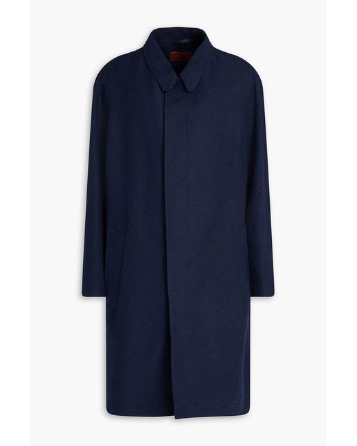 Missoni Blue Jacquard Coat for men