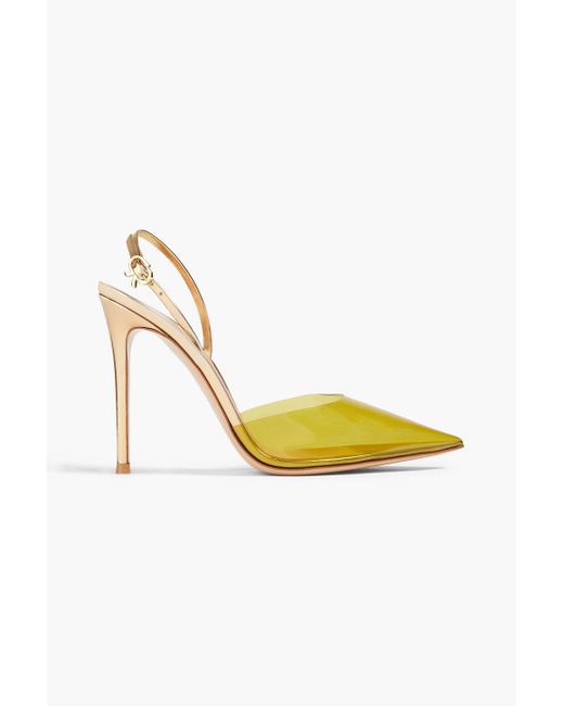 Gianvito Rossi Metallic D'orsay Mirrored-leather And Pvc Slingback Pumps