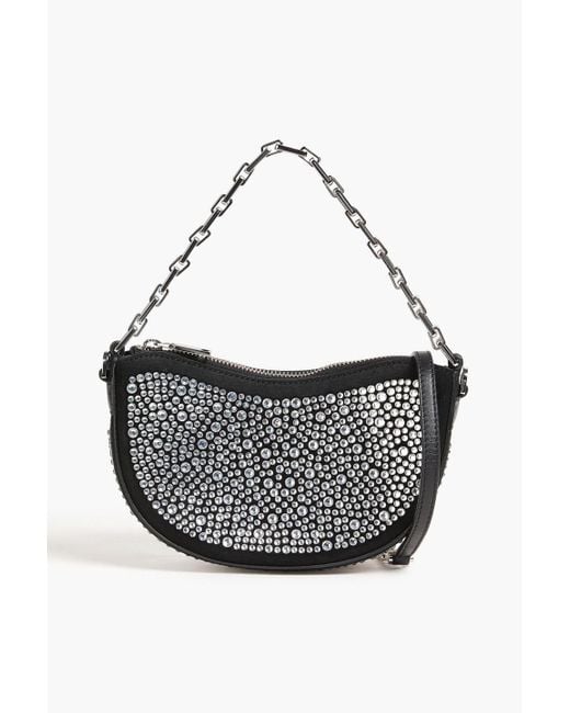 IRO Black Crystal-embellished Suede Cross-body Bag