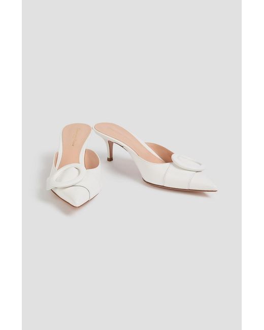 Gianvito Rossi White Portofino 55 Leather Mules