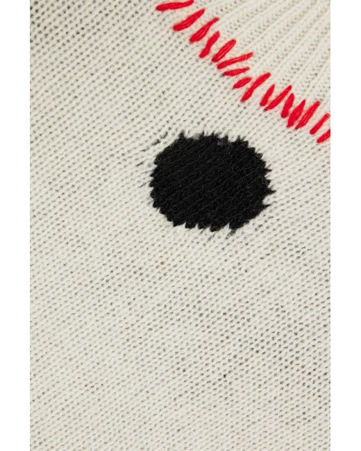 Marni Natural Polka-dot Jacquard-knit Wool Sweater
