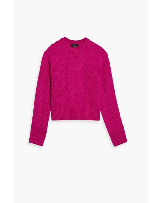 Rag & Bone Pink Pierce Cable-knit Cashmere Sweater