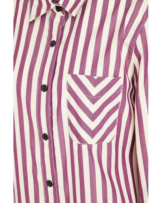 Rag & Bone Red Maxine Striped Cotton Shirt