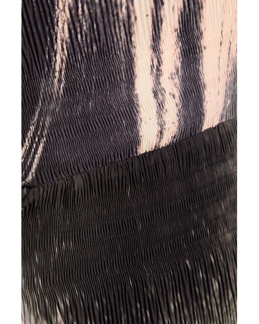 Jonathan Simkhai White Plissiertes maxikleid aus crêpe mit print