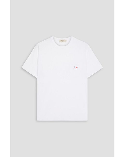 Maison Kitsuné T-shirt aus baumwoll-jersey mit applikationen in White für Herren