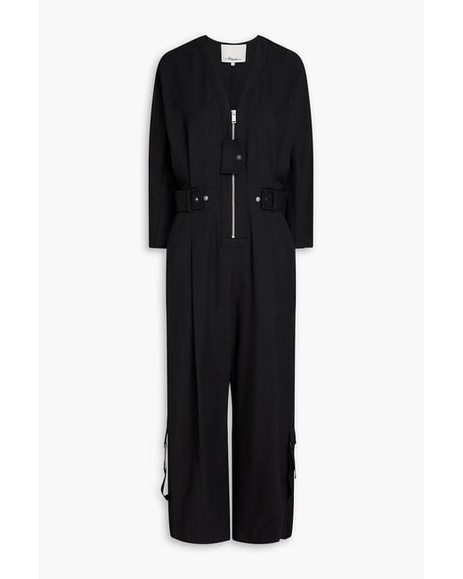 3.1 Phillip Lim Black Cotton-Blend Twill Jumpsuit