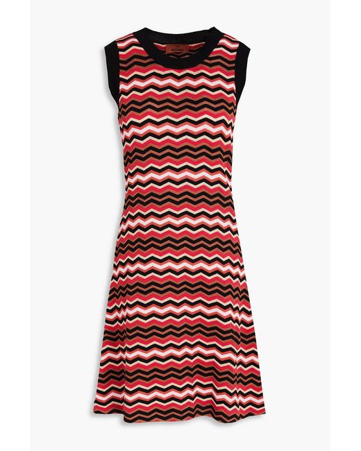 Missoni Red Crochet-Knit Cotton-Blend Mini Dress