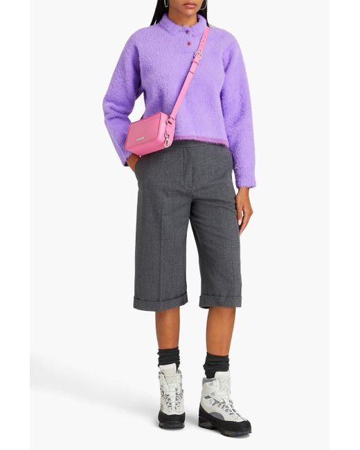 Jacquemus Purple Neve Brushed Stretch-knit Polo Sweater