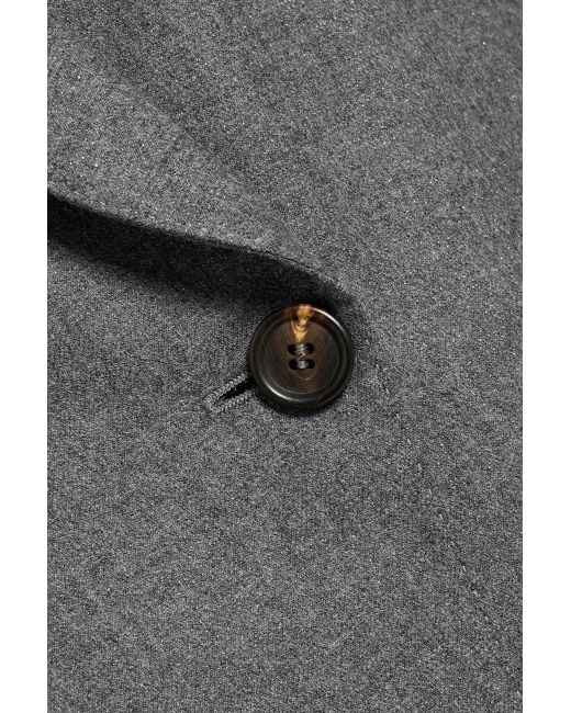 Brunello Cucinelli Gray Double-Breasted Metallic Wool-Blend Blazer