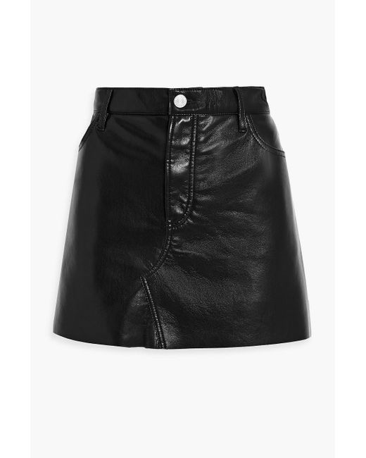 FRAME Black Le High N Tight Leather Mini Skirt