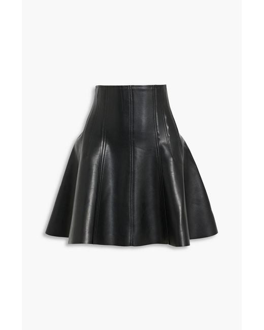 Norma Kamali Black Grace Flared Mini Skirt