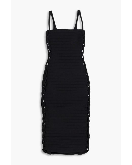 Dion Lee Synthetic Braided Ribbed Knit Dress In Black Lyst 