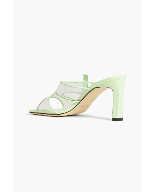 Sergio Rossi Green Sr Lunettes 80 Leather And Pvc Mules