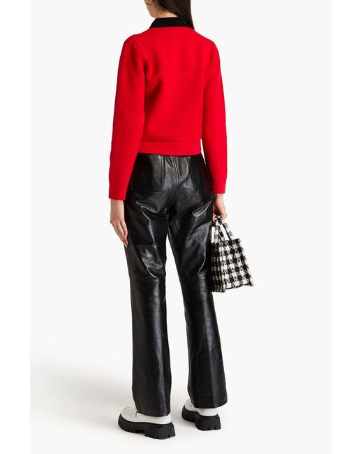 Sandro Black Leather Bootcut Pants