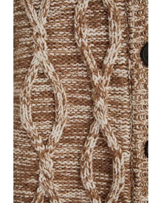Claudie Pierlot Brown Cable-knit Wool-blend Cardigan