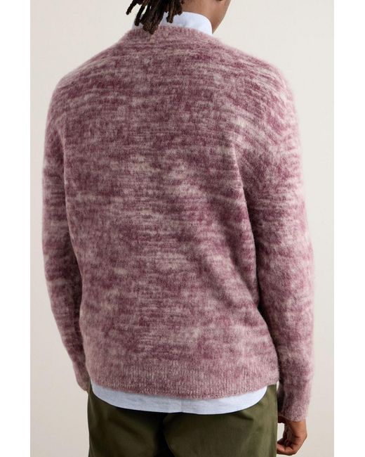 Massimo Alba Red Brushed-Cashmere Sweater for men