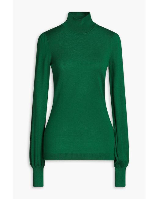 Zimmermann Green Merino Wool Turtleneck Sweater