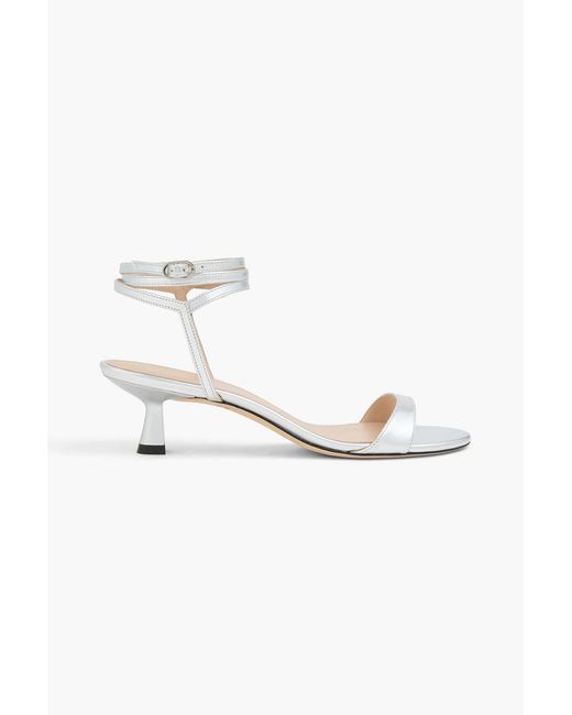 Stuart Weitzman White Leather Sandals