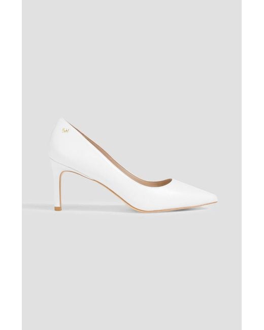 Stuart Weitzman White Leigh 75 Leather Pumps