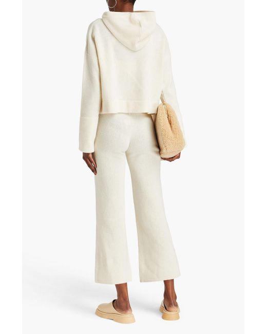 Envelope White Cashmere And Wool-blend Wide-leg Pants