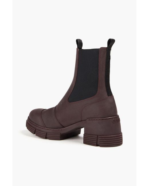 Ganni Brown Rubber Ankle Boots