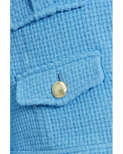 10 Crosby Derek Lam Blue Arleth Cropped Metallic Tweed Jacket