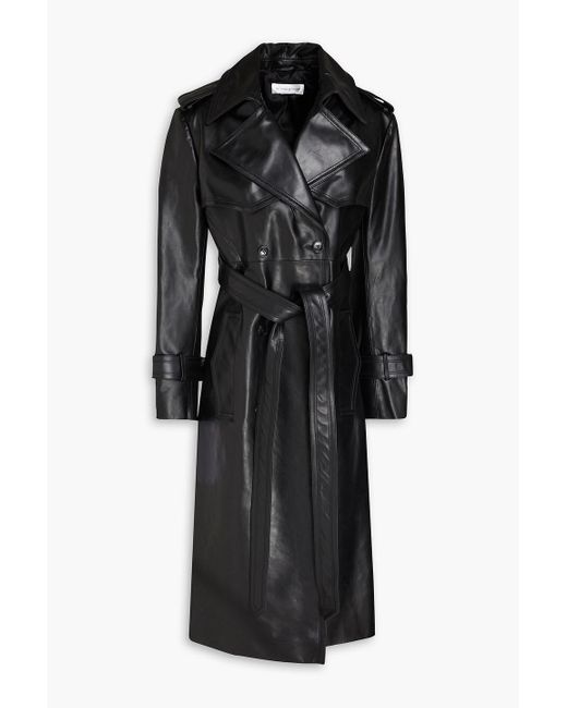 Victoria Beckham Black Leather Trench Coat