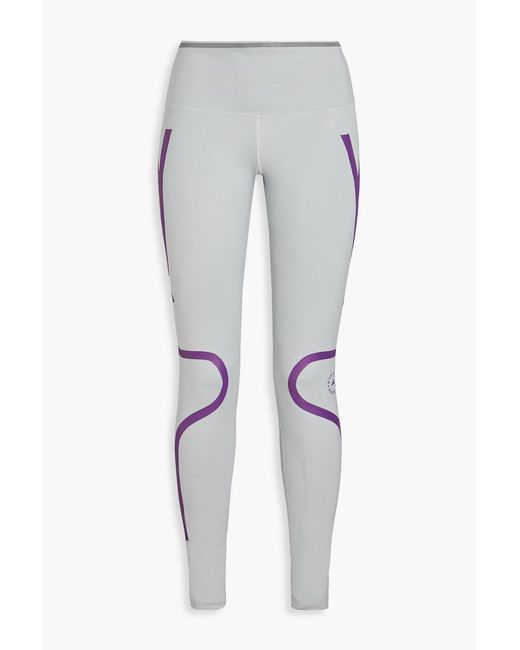 Adidas By Stella McCartney Gray Logo-print Stretch-jersey leggings