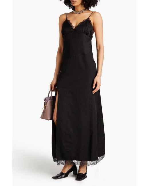 MM6 by Maison Margiela Black Cotton-blend Slip Dress