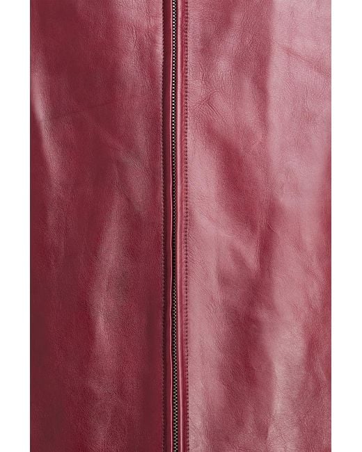 Jil Sander Red Two-Tone Leather Jacket for men