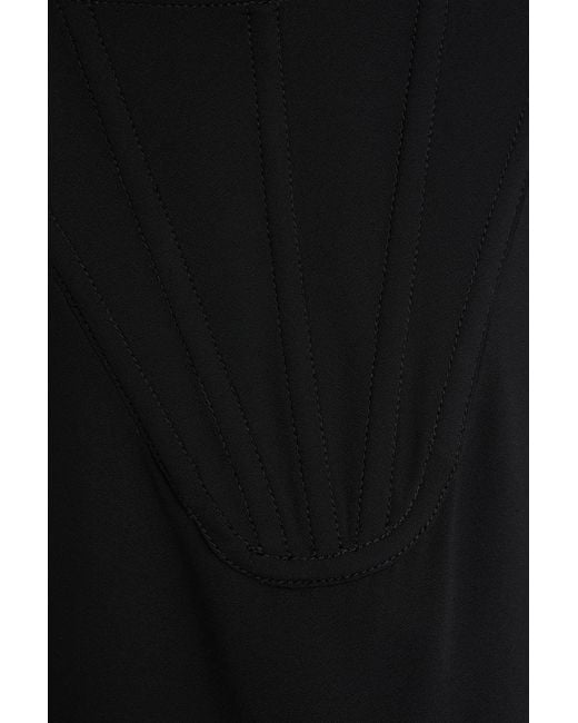 Versace Black Embellished Crepe Dress