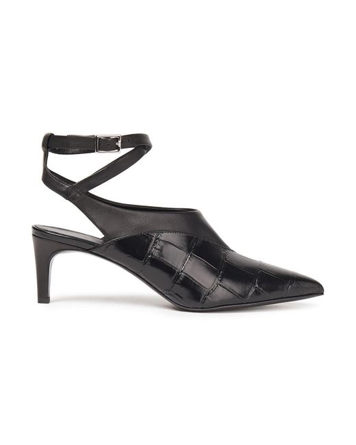 3.1 Phillip Lim Black Nina 60 Smooth And Croc-effect Leather Pumps