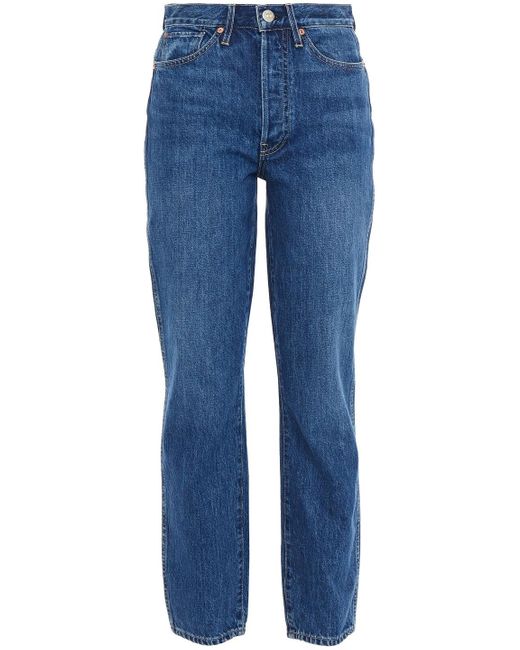 3x1 Denim Claudia High-rise Straight-leg Jeans in Dark Denim (Blue) - Lyst