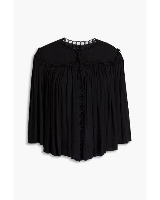 Isabel Marant Black Dahlia Ruffled Gauze Shirt