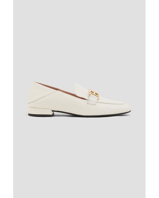 Bally Natural Bekla Embellished Leather Collapsible-Heel Loafers